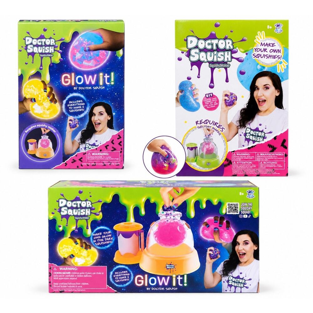 Dr Slime Glow In The Dark Kit W Refills Packs Make Squish Squishy Toys Viral